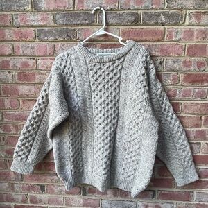 Men’s Aran 100% Wool Cable Knit Sweater (Unisex)
